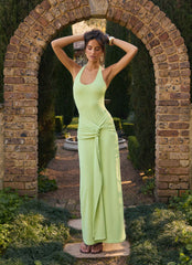 Cristal Halter Maxi Dress - Lime
