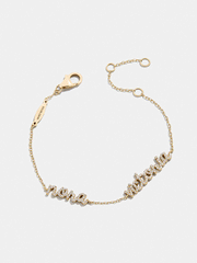 14K Gold/Pavé Custom Script Multi Name Bracelet - 2 Names