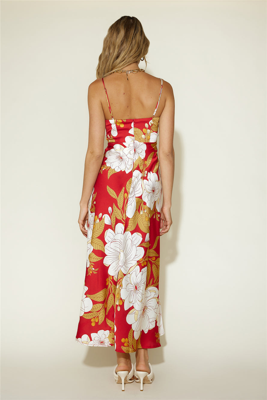 Disappear in the Clouds Maxi Dress Red