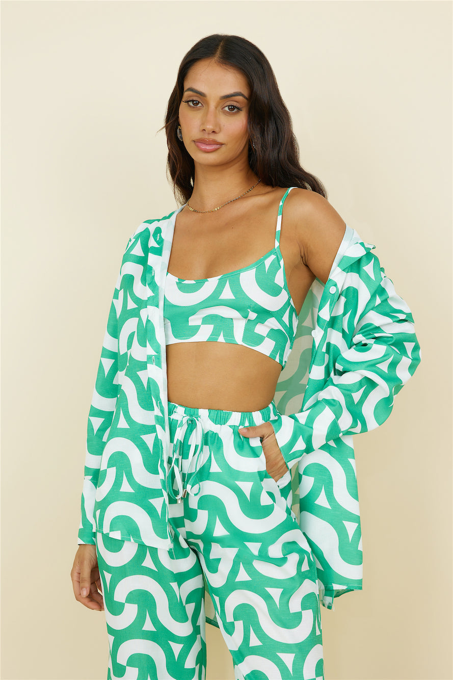 Enchanted Days Crop Top Green