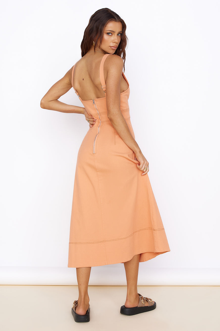 Summer Dreaming Midi Dress Orange