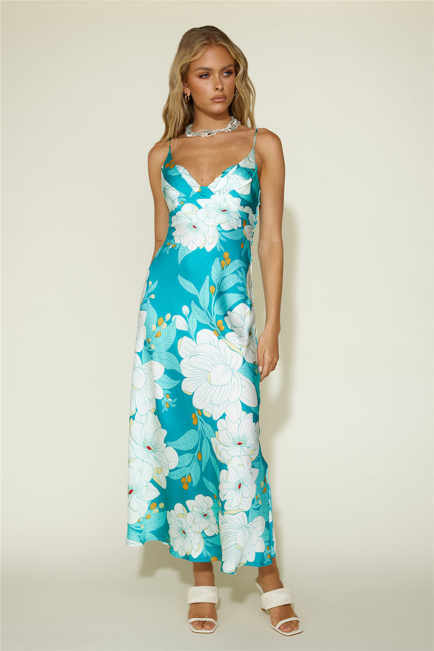 Disappear in the Clouds Maxi Dress Blue