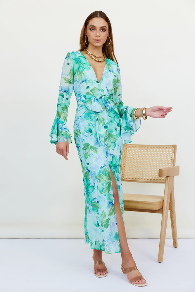 Around The Oasis Maxi Dress Green