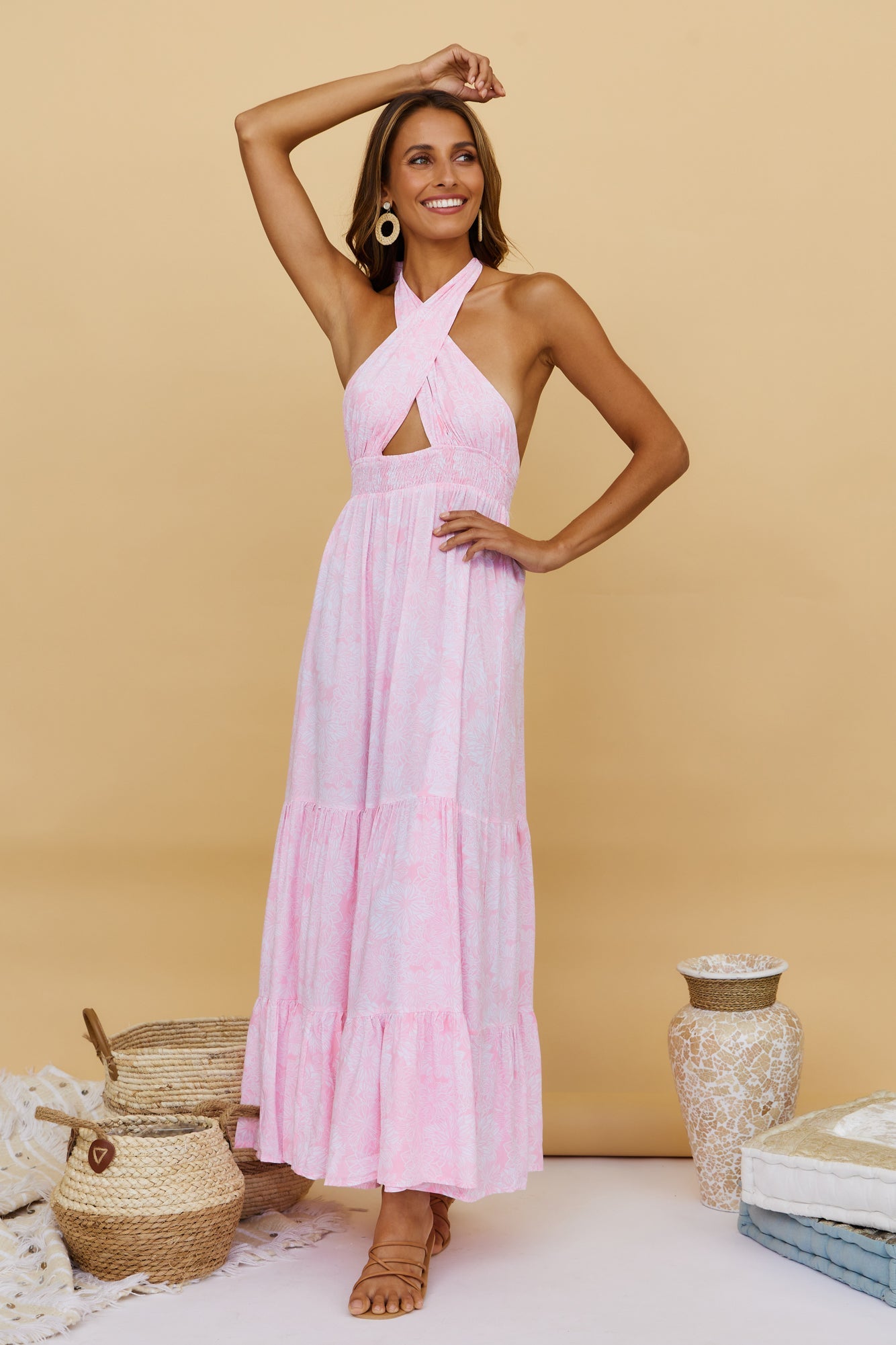 Heart Beating Maxi Dress Pink