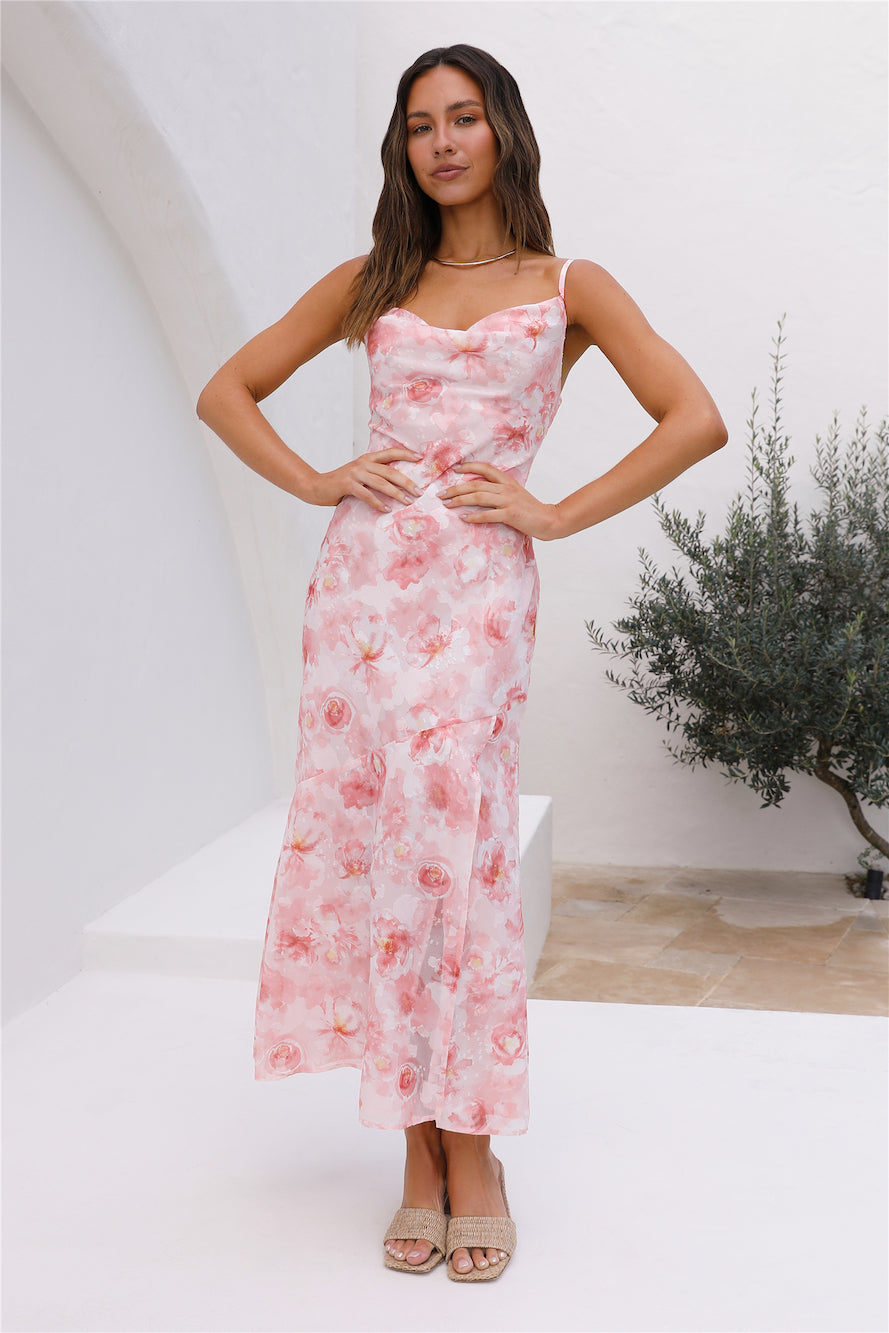 Whispering Shadow Maxi Dress Pink