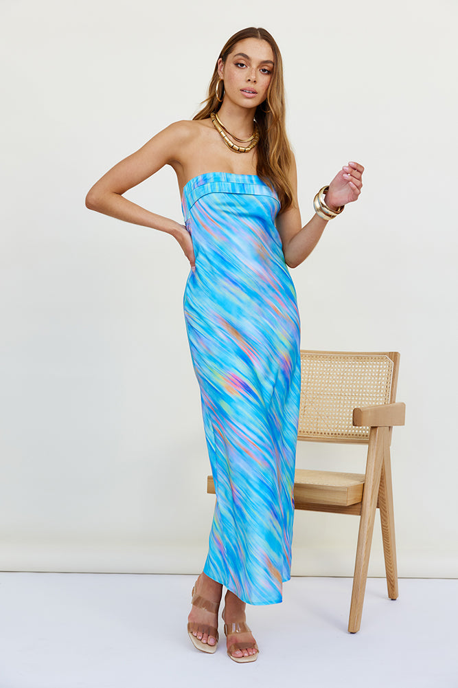 Palettes Of The Sky Maxi Dress Blue