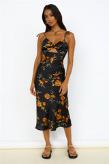 HELLO MOLLY Fool Me Once Midi Dress Black