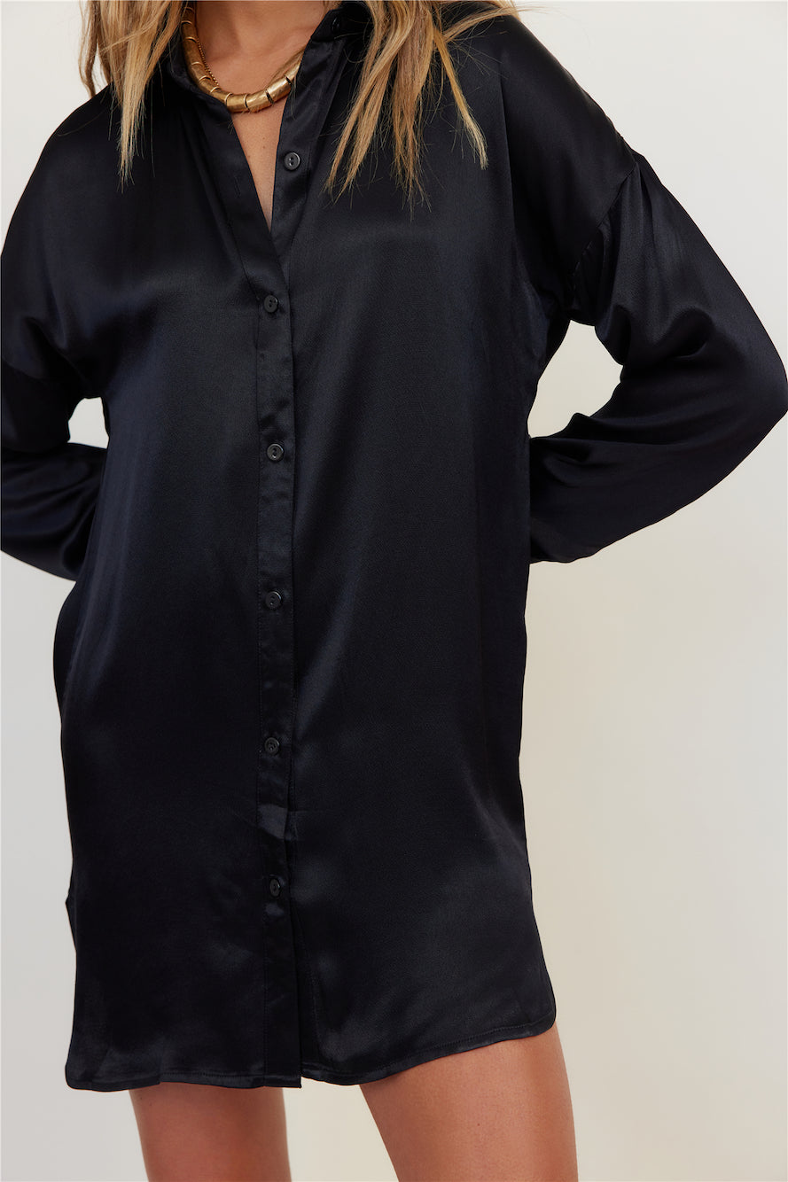 SNDYS Mystic Shirt Dress Black