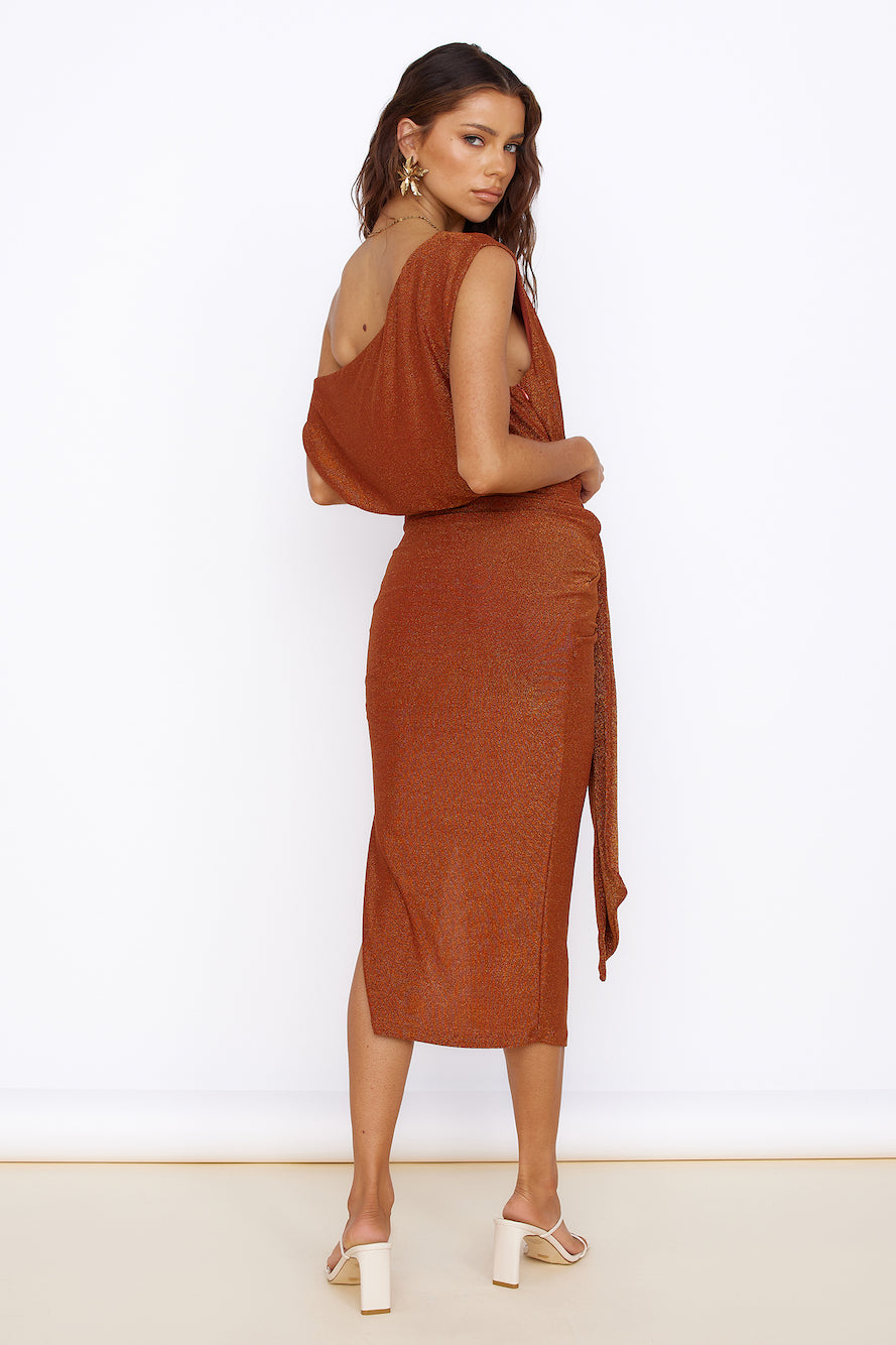 Thunderstorm Midi Dress Brown