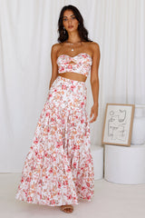 RUNAWAY THE LABEL Hydra Maxi Skirt White Floral