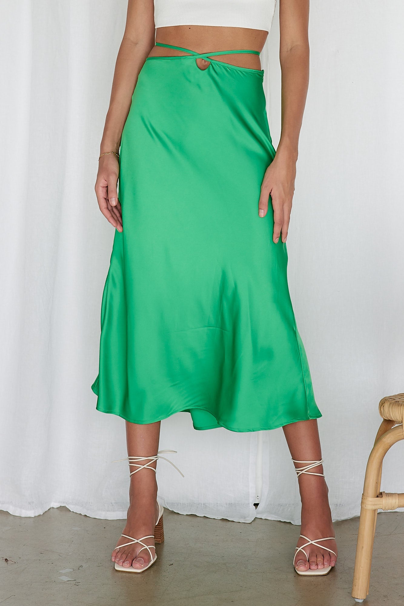 Make A Wave Maxi Skirt Green