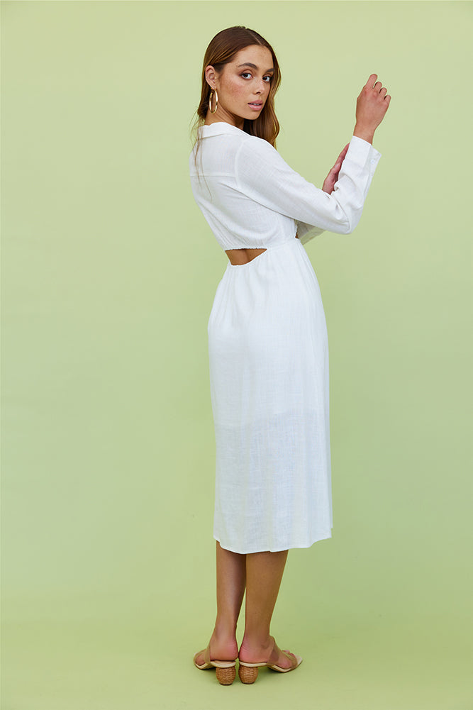 Nebular Midi Dress White