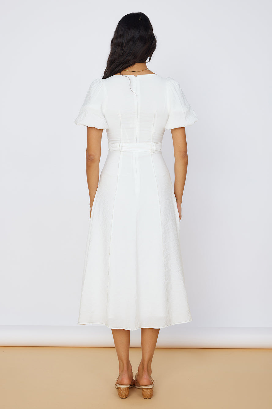 Starlight Serenade Midi Dress White