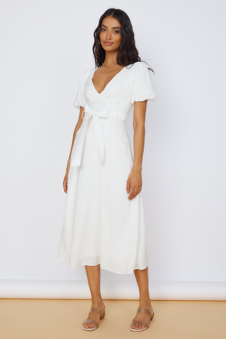 Starlight Serenade Midi Dress White