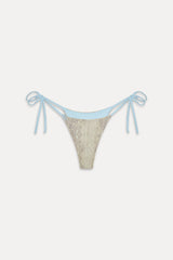 Divine Satin Skimpy Bikini Bottom - Blue Python