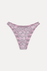 Dove Reversible Satin Bikini Bottom - Pink Stripe