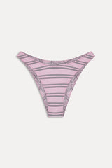 Dove Reversible Satin Bikini Bottom - Pink Stripe