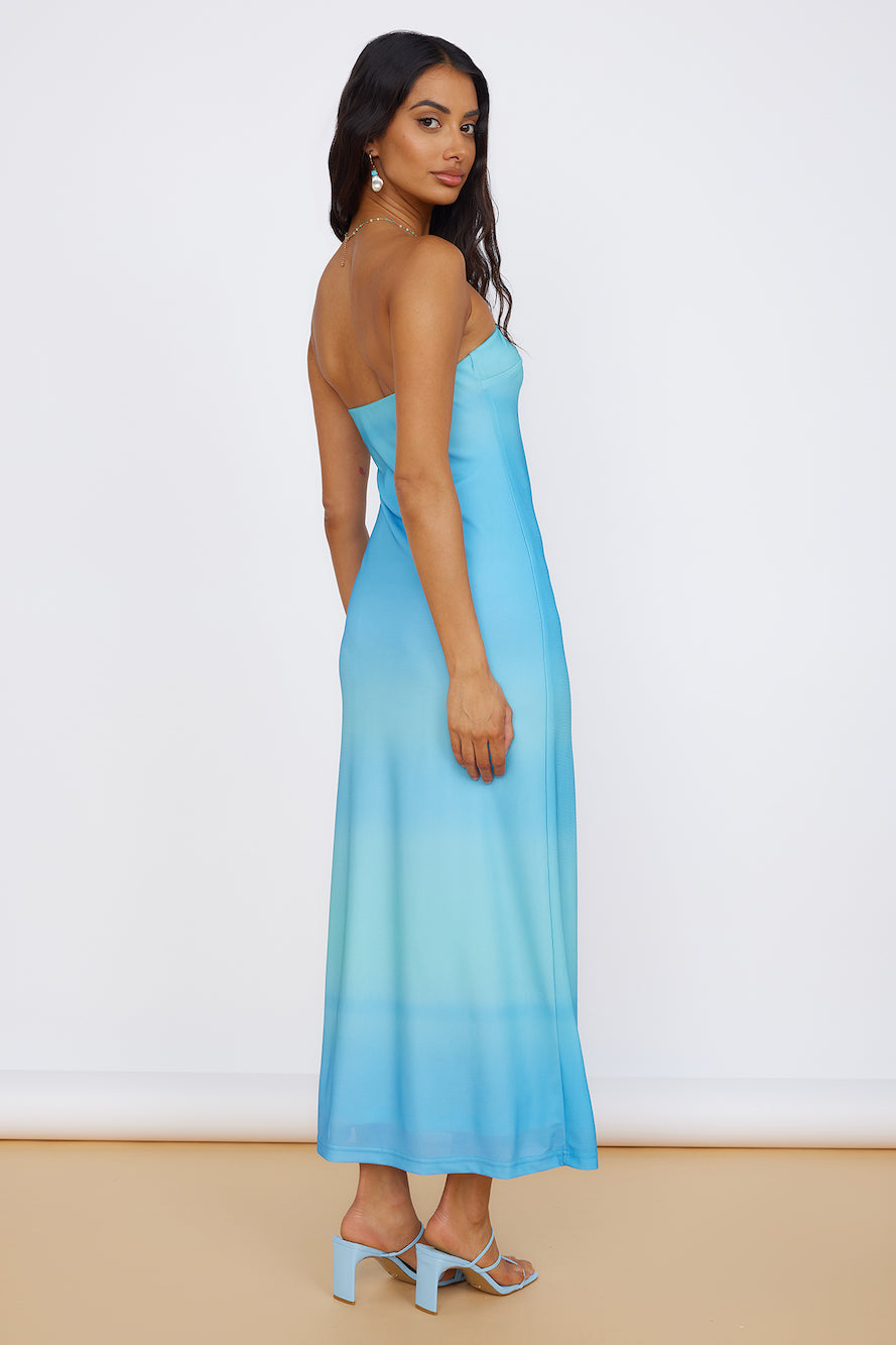 Infinite Light Midi Dress Blue