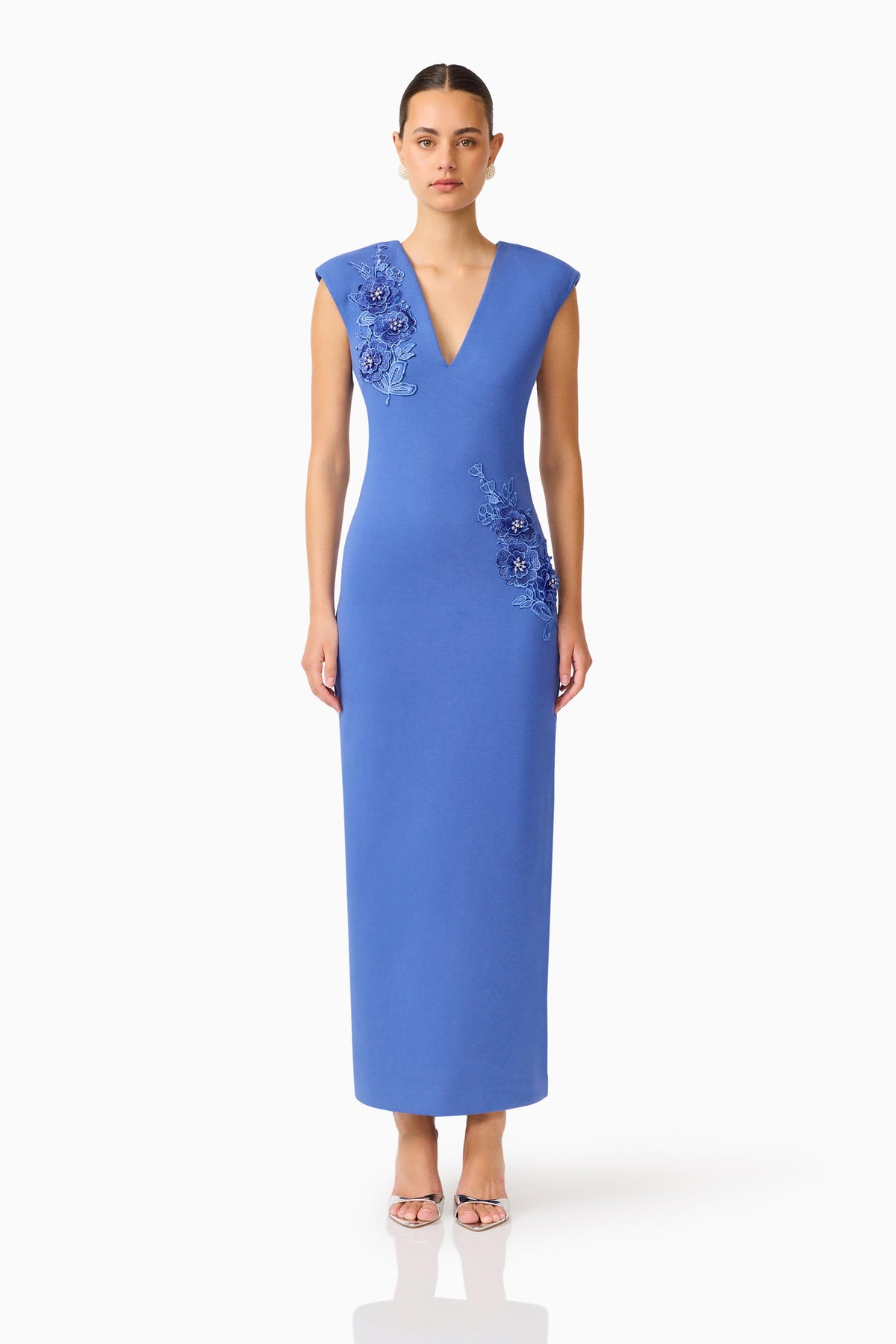 Talitha Column Maxi Dress in Cornflower Blue