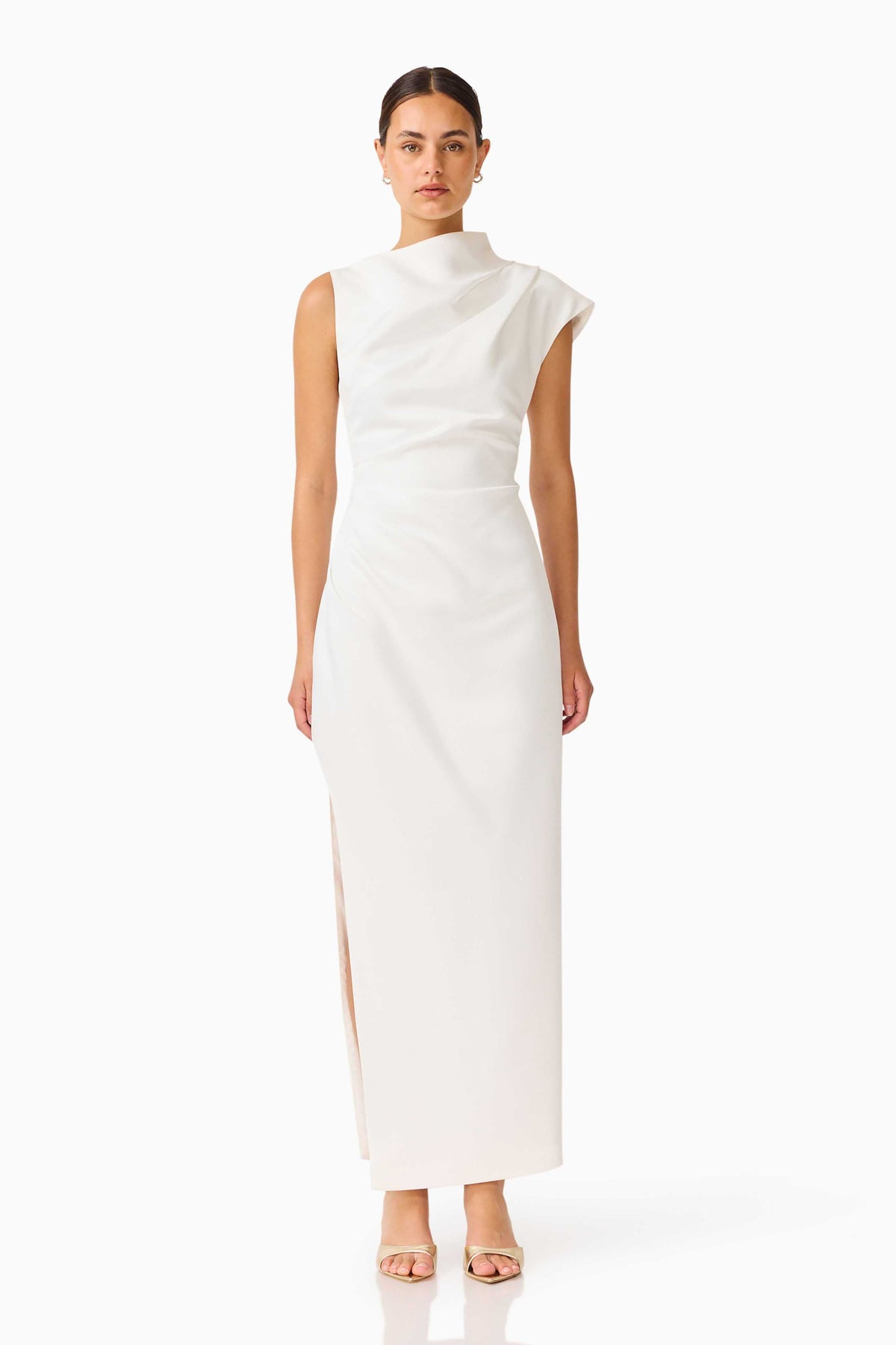 Coralie Maxi Gown in Pearl White