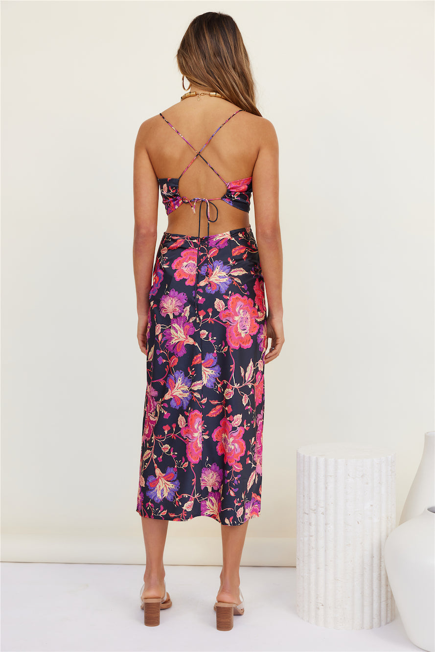 RUNAWAY THE LABEL Zeida Slip Dress Pink Floral