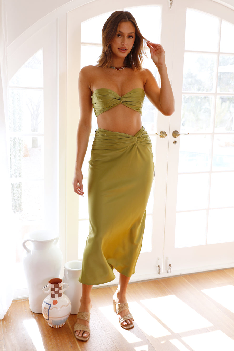 Star In The Night Maxi Skirt Green