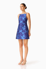 Sorelle Shift Mini Dress in Cobalt Blue