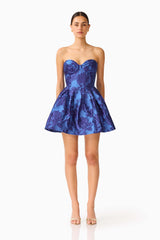 Sorelle Bustier Mini Dress in Cobalt Blue
