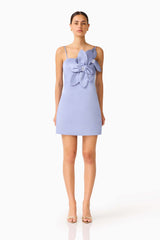 Lunelle Shift Mini Dress in Stone Blue