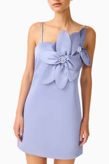 Lunelle Shift Mini Dress in Stone Blue