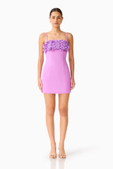 Solenne Party Mini Dress in Purple