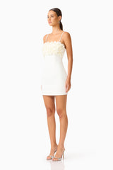 Solenne Party Mini Dress in White