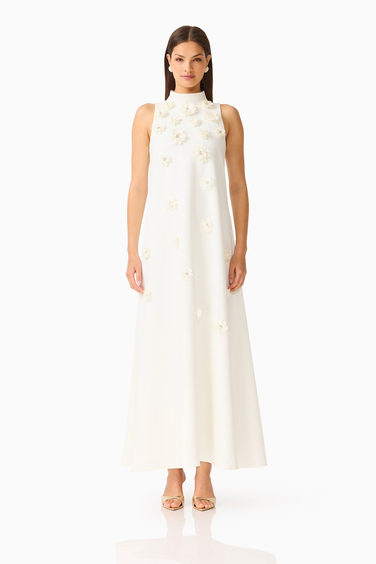 Solenne Halter Maxi Dress in White