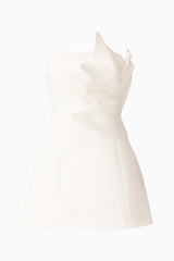 Laurentia Floral Applique Mini Dress in White