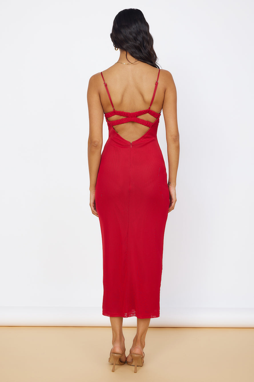 Midnight Magic Midi Dress Red