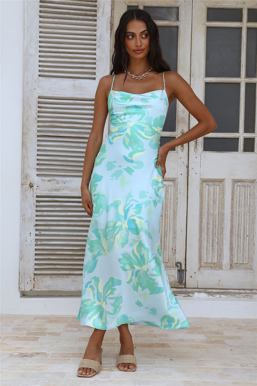 Paradise Dream Maxi Dress Blue Green