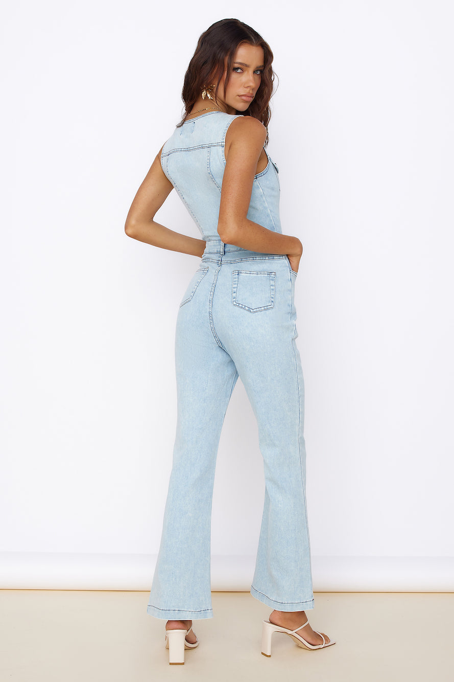 Wherever I Go Jumpsuit Blue Denim