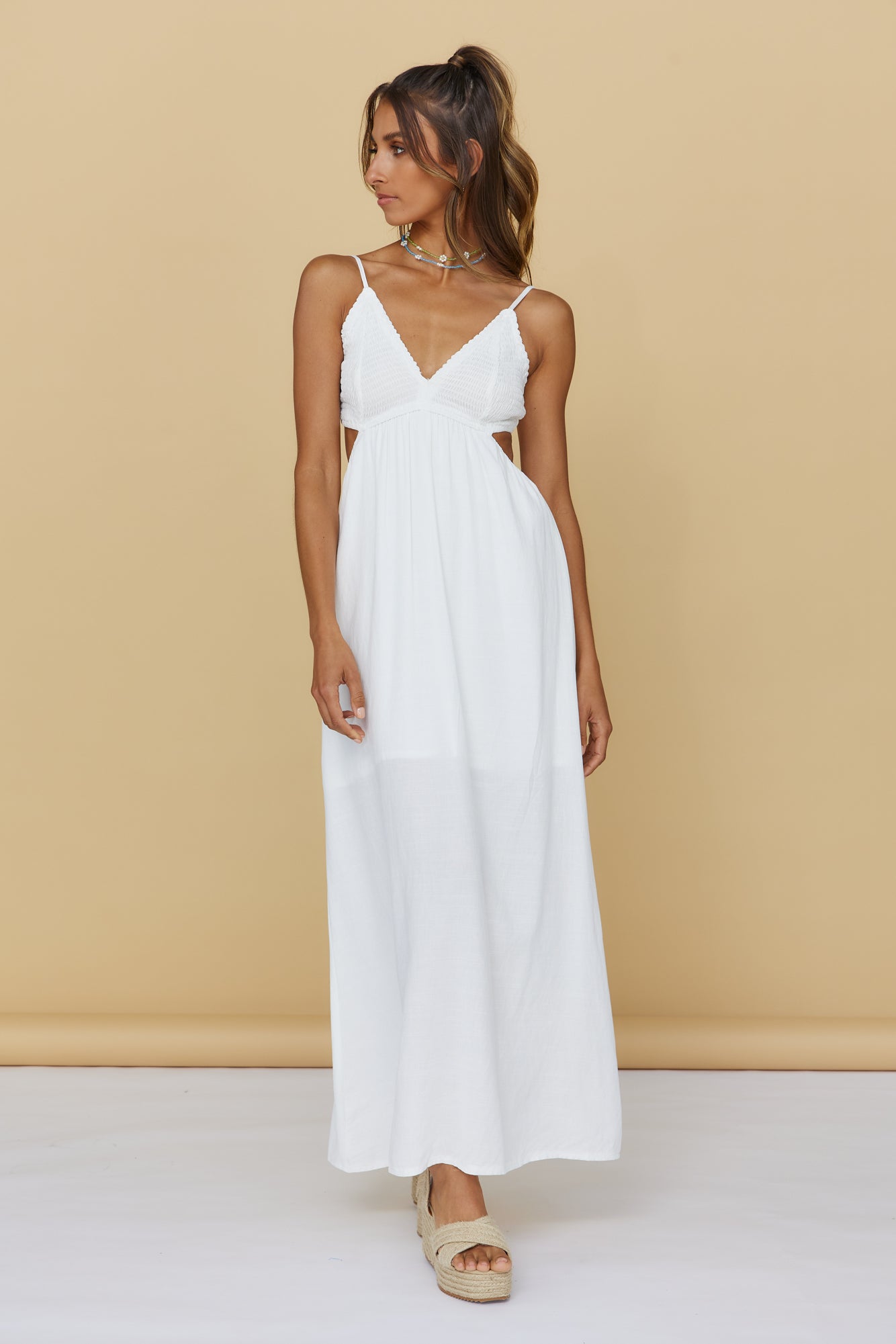 For So Long Maxi Dress White