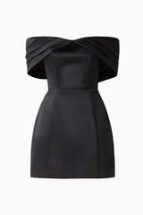 Hope Off The Shoulder Mini Dress in Black