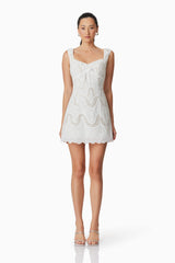 Eliza Mini Dress in White