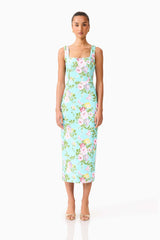 Emmeline Sequin Midi Dress in Mint Green