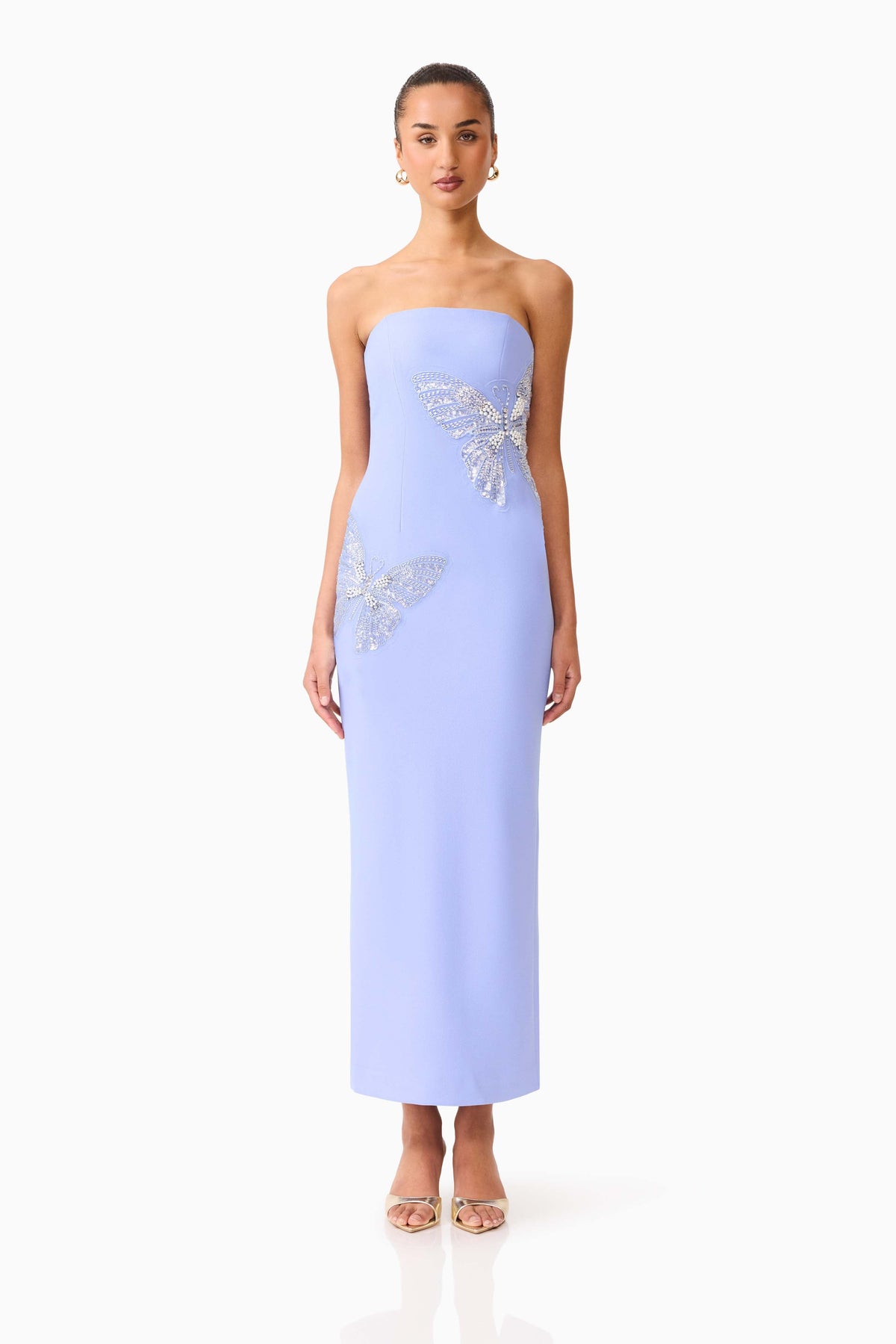 Mira Strapless Gown in Blue