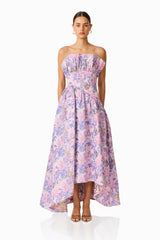 Laurel Sleeveless Maxi Dress in Pink & Purple Floral