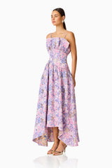 Laurel Sleeveless Maxi Dress in Pink & Purple Floral
