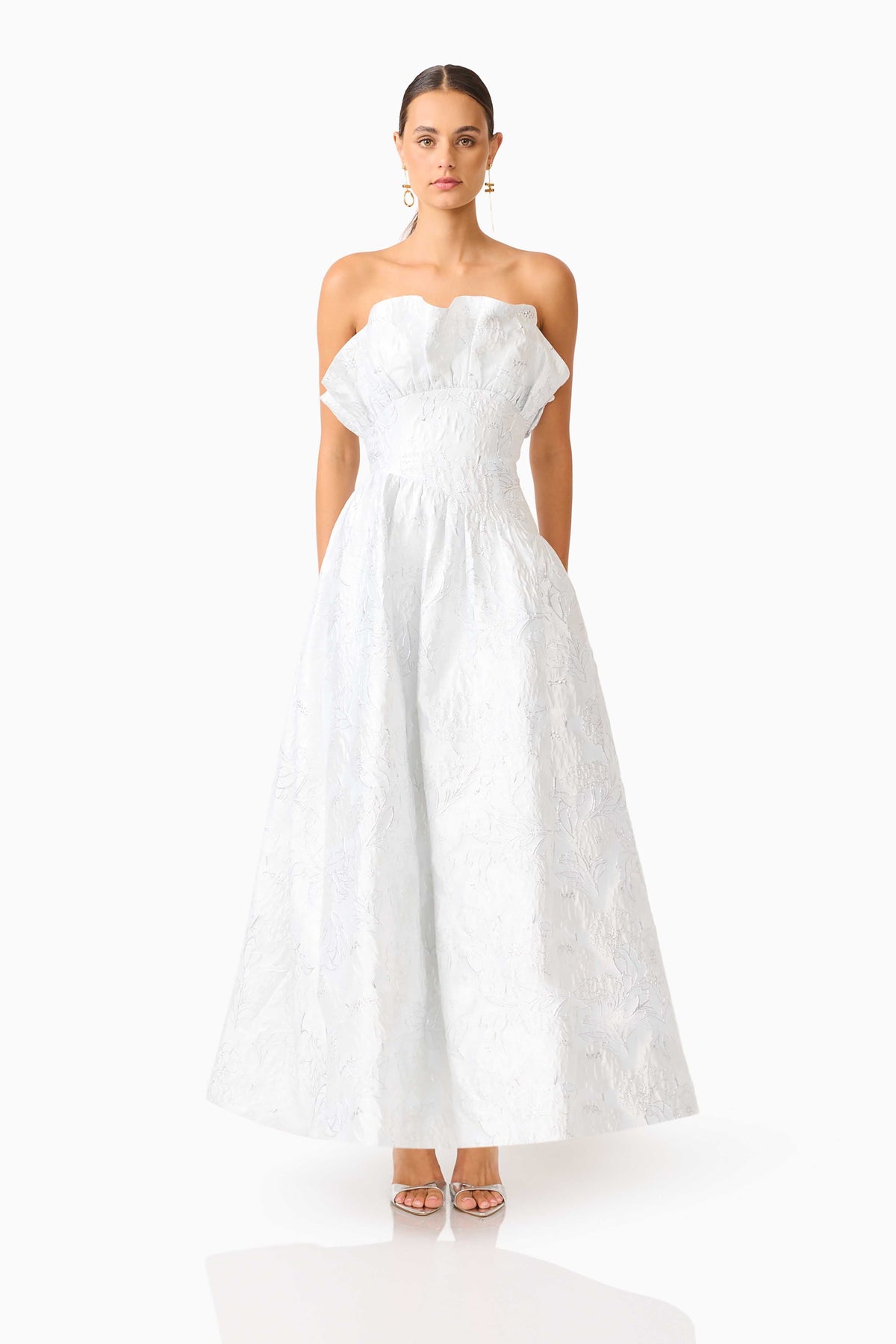 Laurel Sleeveless Maxi Dress in Silver