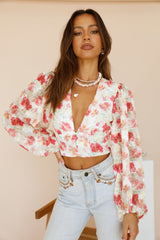 Roses Of Love Crop Top Red