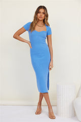 Warm Sentiments Knit Maxi Dress Blue