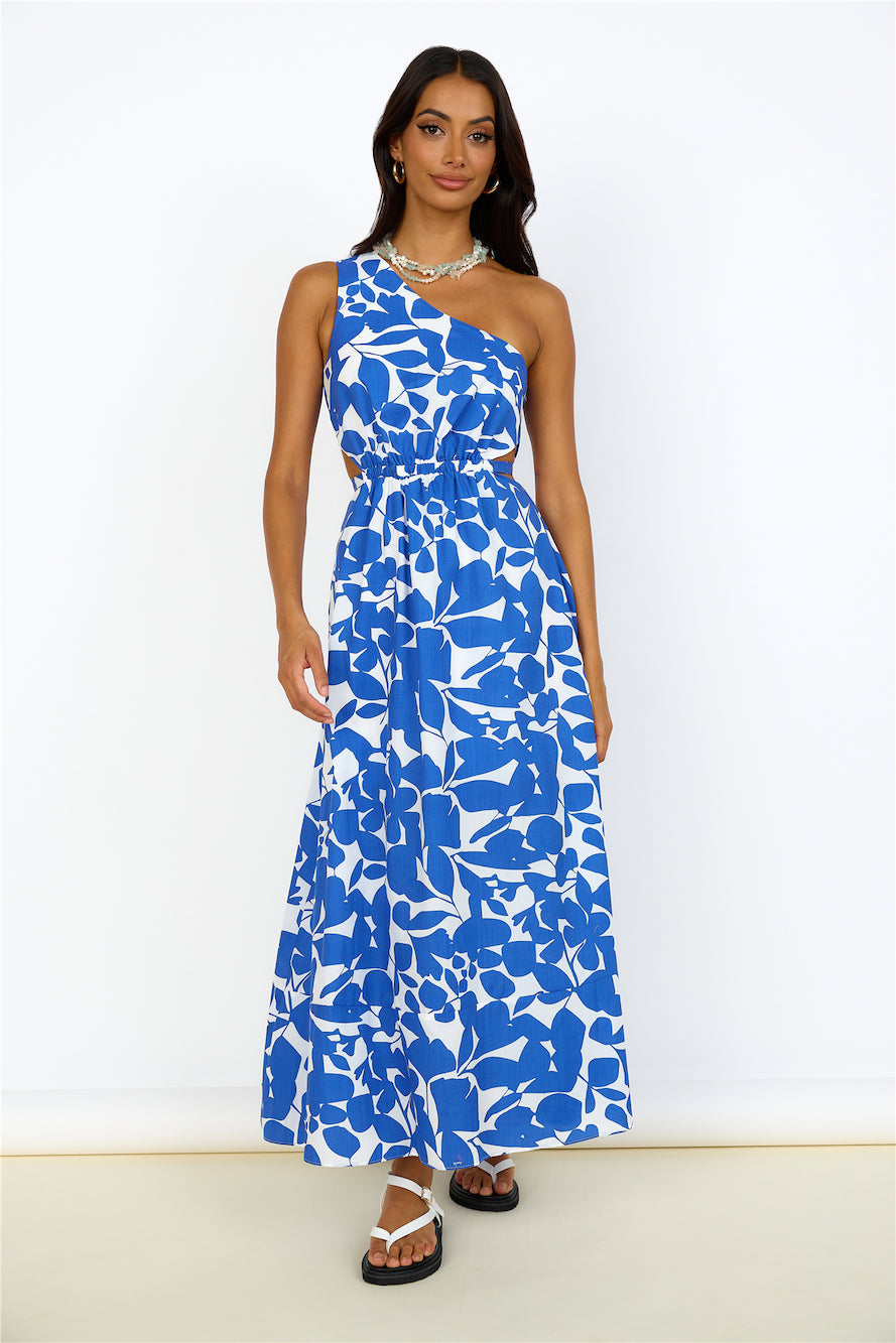 Flowers Bloom Maxi Dress Blue