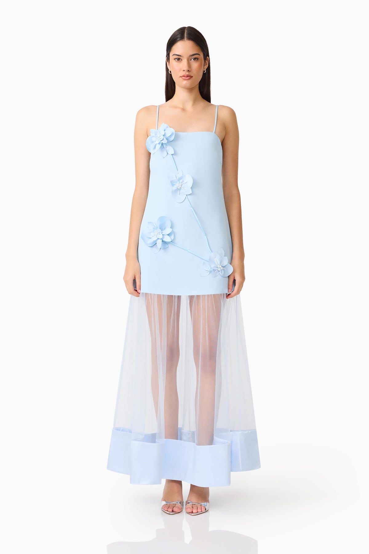 Reina Applique Gown in Sky Blue