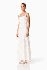 Rina Beaded Gown in White